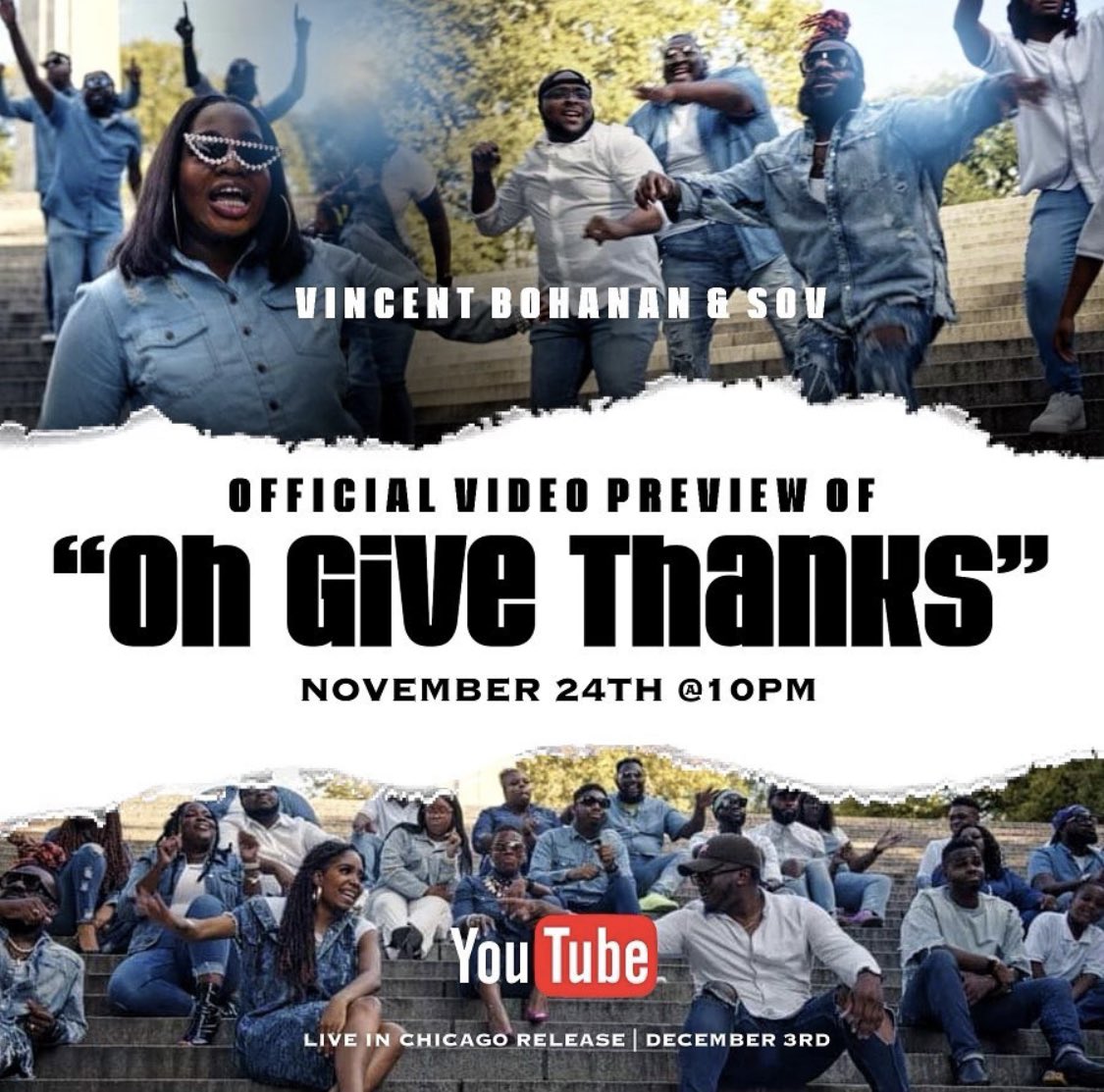 The Official Video “Oh Give Thanks”
From Vincent Bohanan &amp; SOV Will Be Out Tomorrow 10/24/21 @ 10PM via YouTube. Make Sure You Tune In! 
#vincent_bohanan #vincentb_soundofvictory 
#hezhouseent