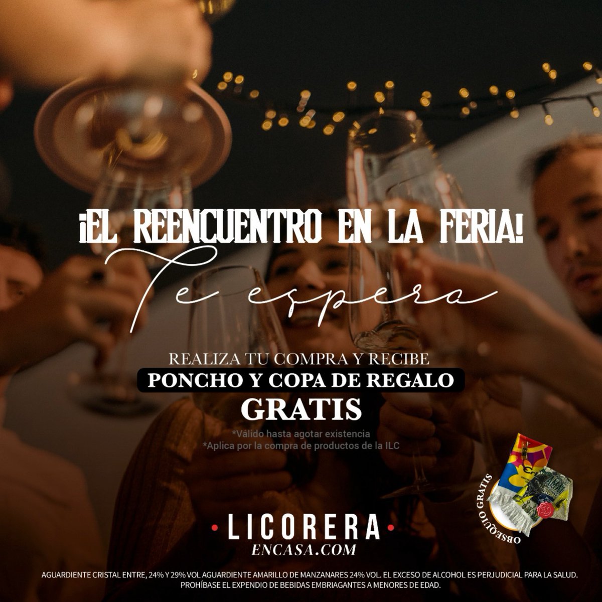 Prepárate para el reencuentro en la Feria de Manizales. 
Pide cualquier producto de <a href="/LicoreraCaldas/">Industria Licorera de Caldas</a> por licoreraencasa.com y recibe de regalo un poncho y una copa. 
Aprovecha ya.
*Válido para Manizales y Pereira*