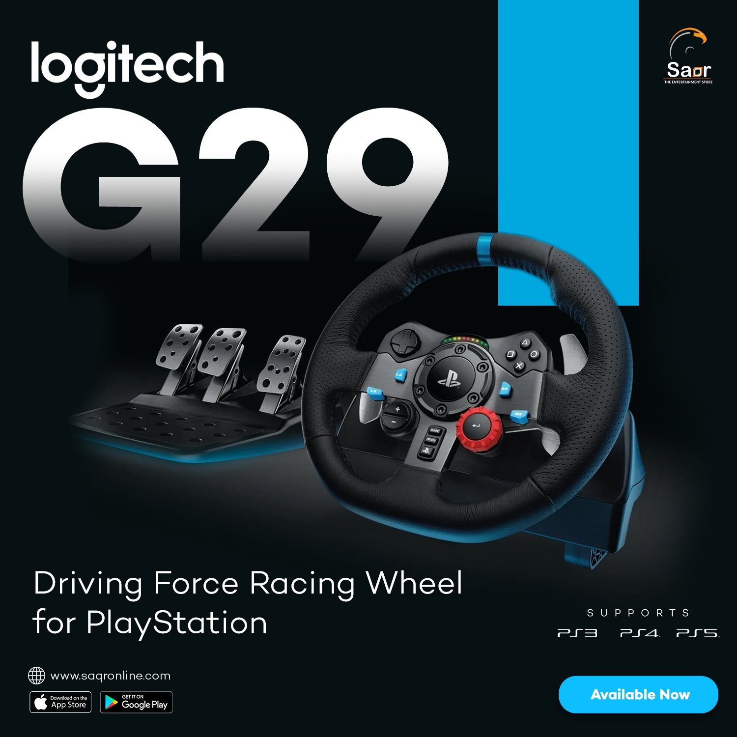 Saqrstore on X: Logitech G29 Driving Force Racing Wheel for PS5/PS4/PS3   / X