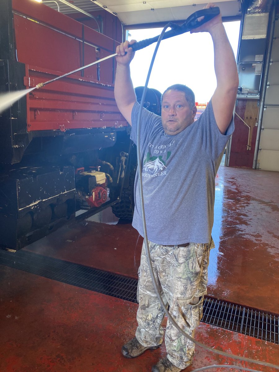 MVHS_AD's tweet photo. Coach Maberry and the MV students are shining up the trucks at the MVFD. #MtNeerServe https://t.co/OV07NQbEjl