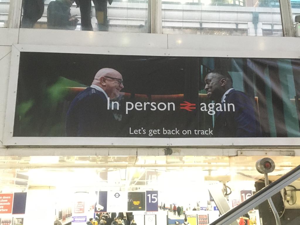 JeffreyPeel's tweet photo. See... for every deranged woke cultist at Tesco there's someone in the National Rail’s ad agency who GETS IT! #Rehumanise #OurNormal https://t.co/jz4LofbJUg