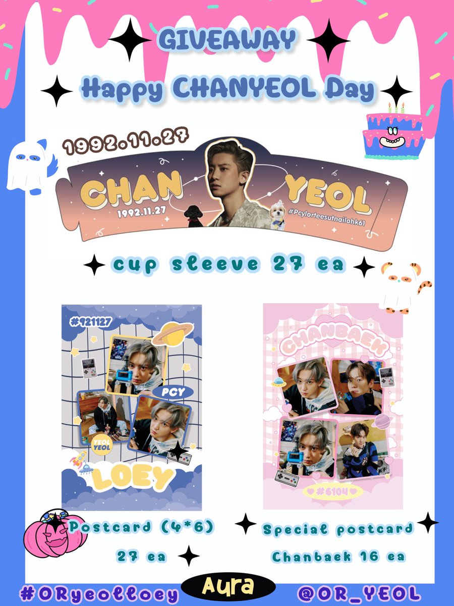 OR_YEOL's tweet photo. ⭐️giveaway CHANYEOL day⭐️
🏷 only 27 set
: cup sleeve 1 ea
: postcard (4*6) 1 ea
:🤍 special postcard chanbaek 🤍
: the first 16 persons
🏷 shipping : 35 ฿
🏷 form 27/11/21
🏷 time 21:30pm
#ORyeolloey
#HappyChanyeolDay
#HappyLOEYDay
#CHANYEOL https://t.co/OtLazNM1tH