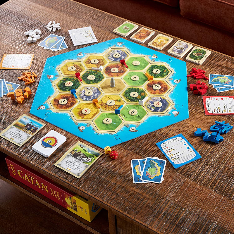PlusCompare's tweet photo. Catan Board Game (Base Game) | Family Board Game | Board Game for Adults and Family | Adventure Board Game | Ages 10+ | for 3 to 4 Players | Average Playtime 60 Minutes #catan #board #game #family #fun #play