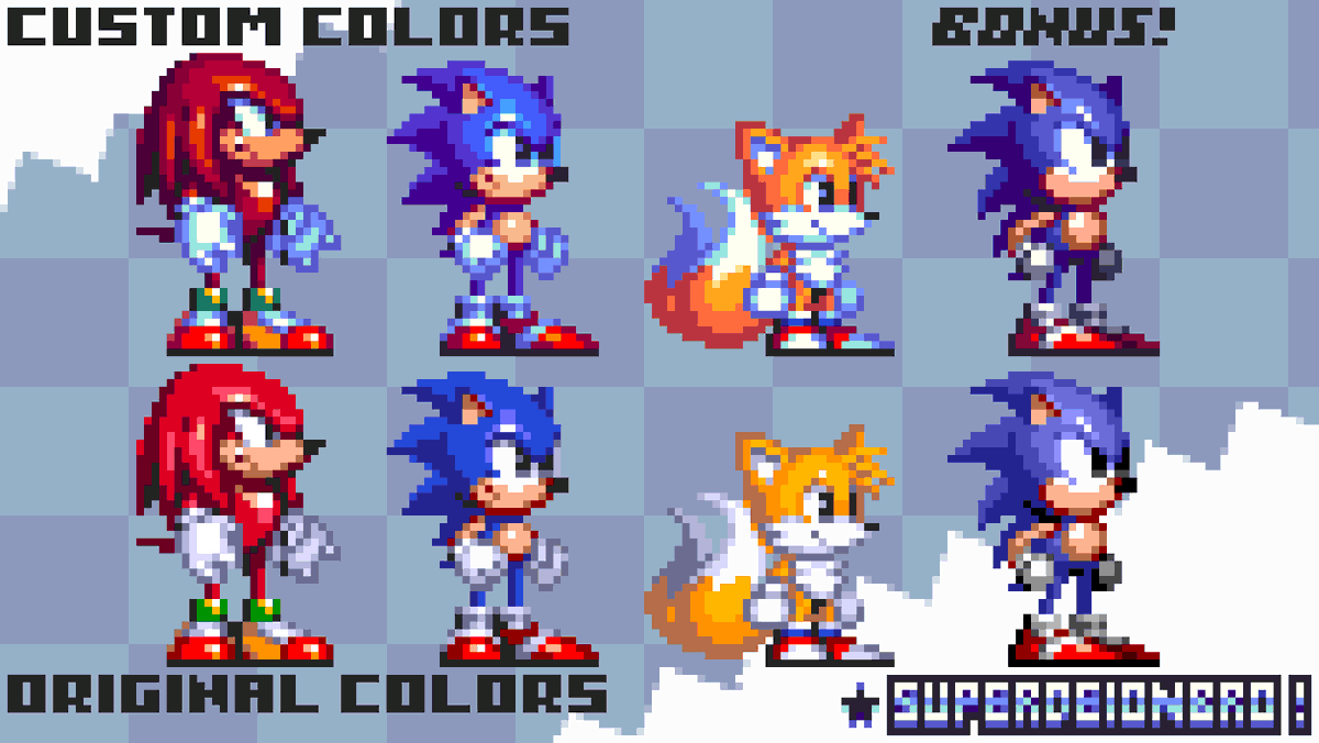 Sprite Animation, Knuckles & Tails Vs Sonic!