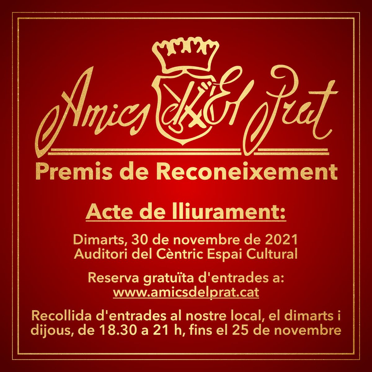 amicsdelprat's tweet photo. En Xavier Ruiz Millán (a títol pòstum) i en Pere Pràxedes Rigol són dos dels guardonats dels Premis de Reconeixement d'@amicsdelprat.

El dimarts 30 de novembre farem el lliurament dels premis al Cèntric de #elPrat. https://t.co/TlpsBLuE41