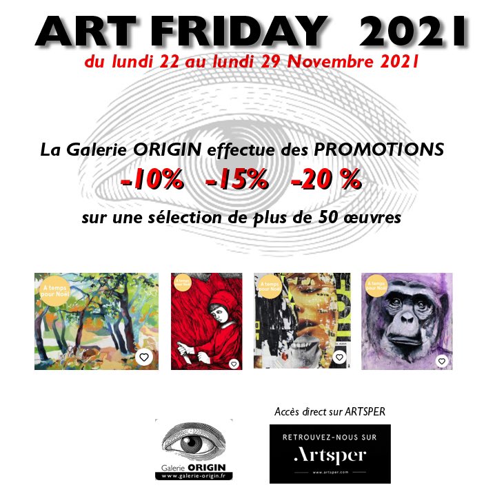 GalerieOrigin's tweet photo. • • • • • • • • • • • • • • • • • •
ART FRIDAY 2021
• • • • • • • • • • • • • • • • • •
Entreprises et Particuliers
Profitez de PROMOTIONS
https://t.co/2pEU8CF2r0
#artsper #artforsale #artyfriday #artilleries #artist #artfriday #blackfriday https://t.co/tTeHCJ7N9x