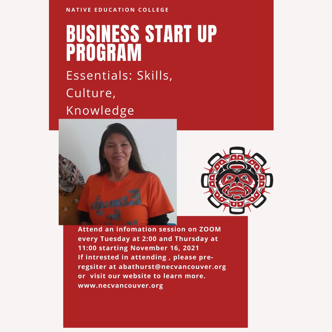 # Business start up. We have a zoom information session today at 2 o'clock for those interested