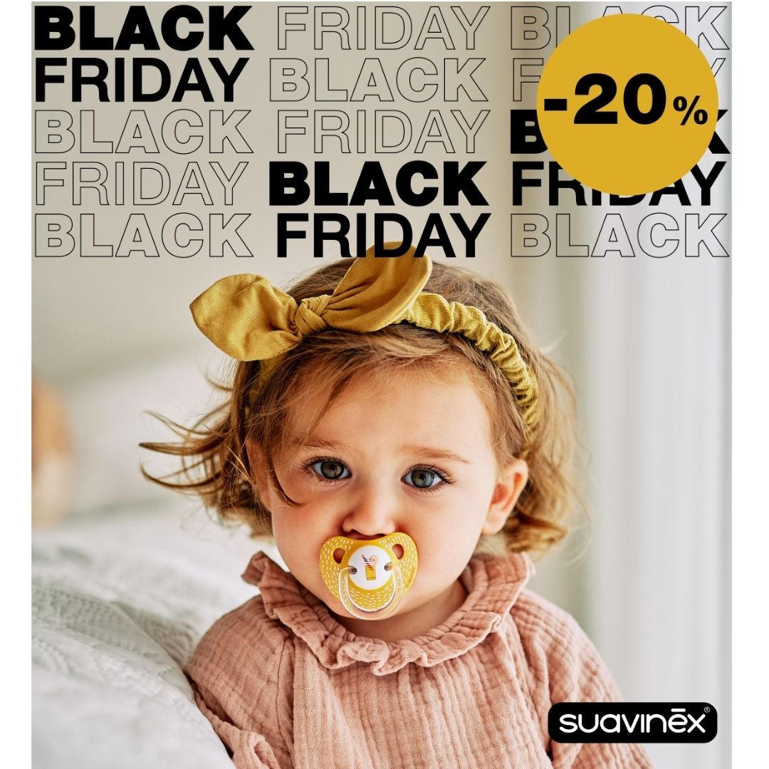FarmaVSLorenzo's tweet photo. 📣🖤 BLACK FRIDAY SUAVINEX

Del 22 al 28 de noviembre 20% de descuento en toda la gama de SUAVINEX!!! 
*Oferta disponible en la gama de productos Suavinex. Disponibilidad limitada al stock en la farmacia y/o hasta fin de existencias. 

#blackfriday #blackfriday2021 https://t.co/I0eoUtoAr6