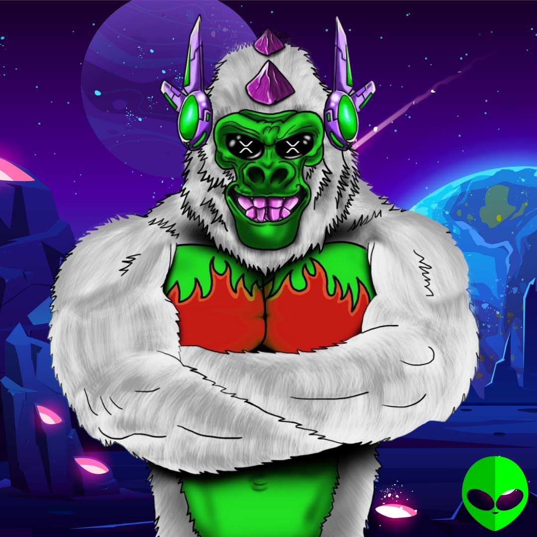XRILLAZ's tweet photo. A crossover collaboration with our @xAliensNFT friends. 

Some secrets are surrounding the space world, which hasn’t yet been revealed. To be continued..

Like, comment &amp; retweet, and also check out xAliens amazing artwork.

#nftworld #xrp #xrpcommunity #xrpledger #xrpl #xrparmy https://t.co/RJ1ElXdfY5