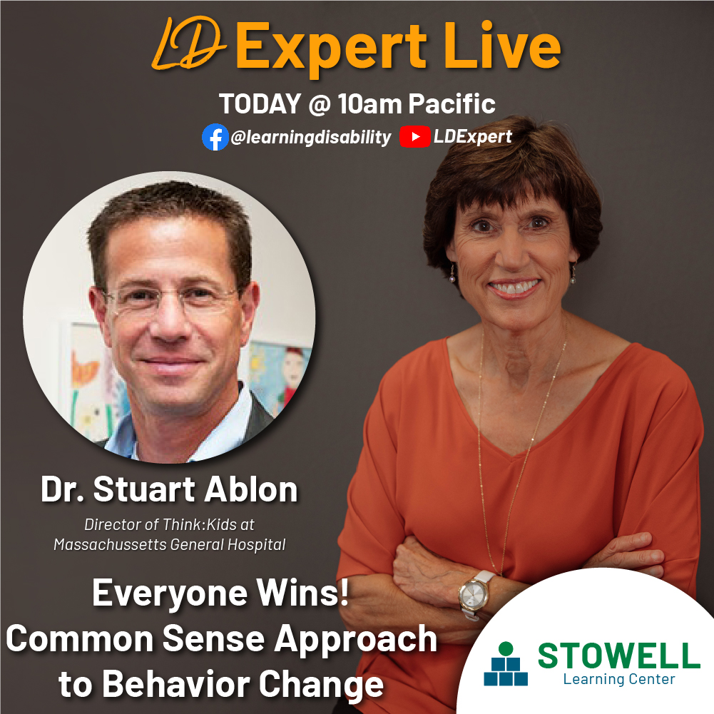 stowellcenter's tweet photo. Today, we're discussing BEHAVIOR:
- Strategies for parents &amp; teachers
- Rewards &amp; Consequences
- Building Executive Function
- #CollaborativeProblemSolving

🔔 Join us at 10am PT: https://t.co/ODLgia1GHu 
 
@stuartablon 
@ThinkKids 
#LDExpert #neuropsychology https://t.co/plI79SnXMi