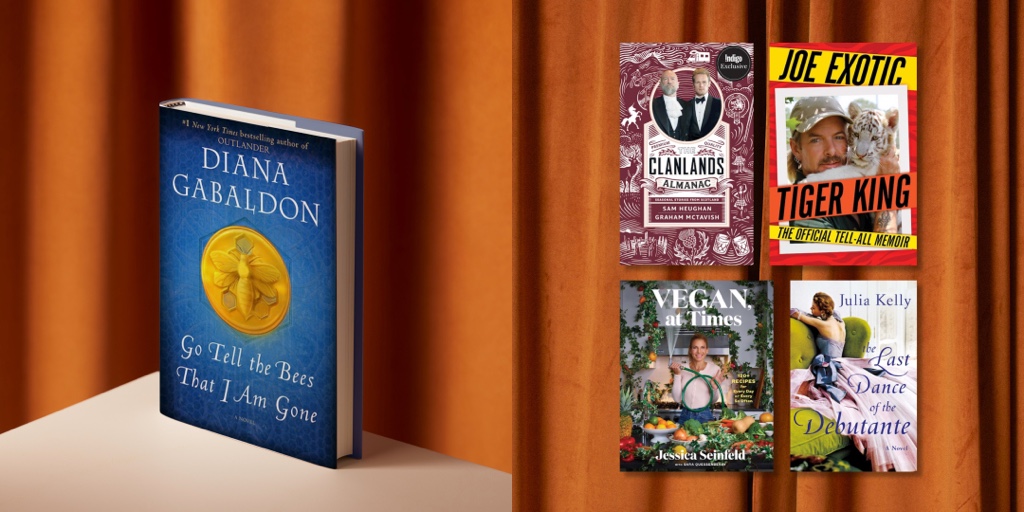 Indigo (@chaptersindigo) on Twitter photo Looking for your next great read?
This week’s new releases include <a href="/Writer_DG/">Diana Gabaldon</a>’s newest novel in the #Outlander series, #GoTellTheBeesThatIAmGone. <a href="/joe_exotic/">Joe Exotic</a>’s memoir, #TigerKing; plus, a vegan cookbook, a historical fiction story, and much more. indig.ca/sF8350GSh9S Looking for your next great read?
This week’s new releases include <a href="/Writer_DG/">Diana Gabaldon</a>’s newest novel in the #Outlander series, #GoTellTheBeesThatIAmGone. <a href="/joe_exotic/">Joe Exotic</a>’s memoir, #TigerKing; plus, a vegan cookbook, a historical fiction story, and much more. indig.ca/sF8350GSh9S