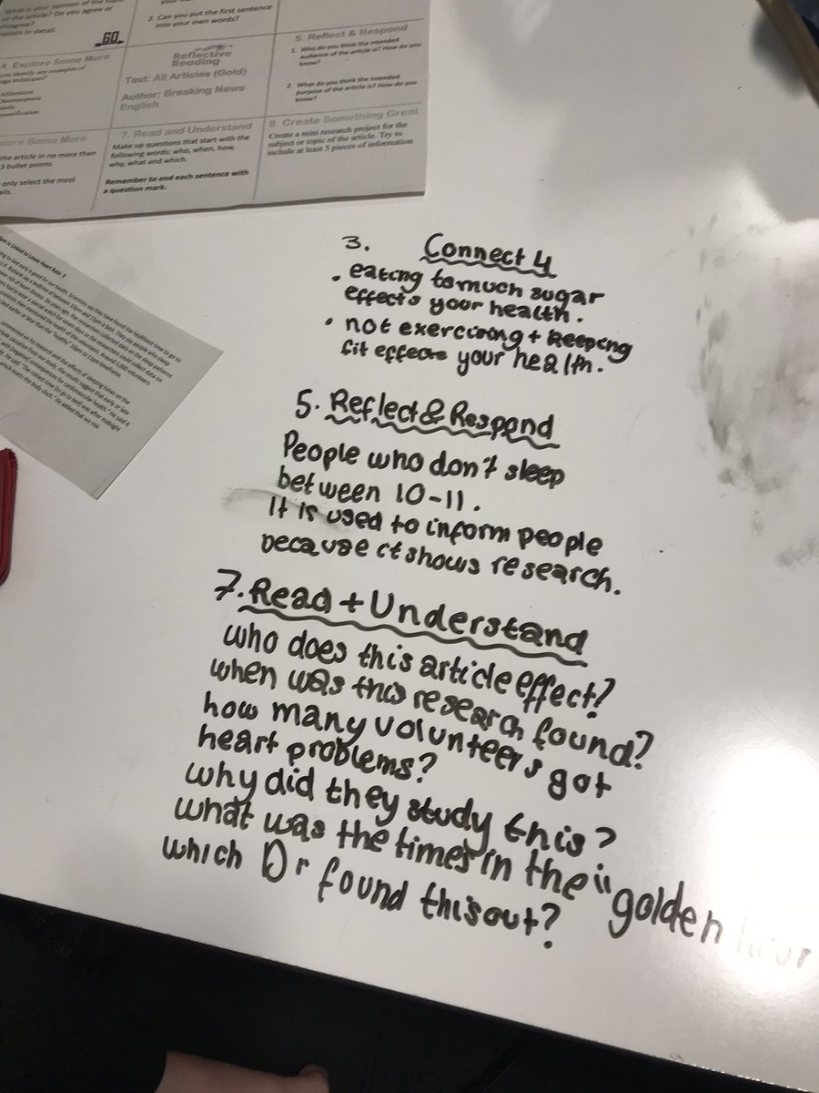 misssmart_eng's tweet photo. Reflective Reading strikes again- S1 &amp; S2 have been developing their literacy skills using an article from Breaking News English and the RR outline. We worked on audience, purpose and overall comprehension. Well done! @EnglishScotland #inverurieeng #invacd https://t.co/7TwT1H95di