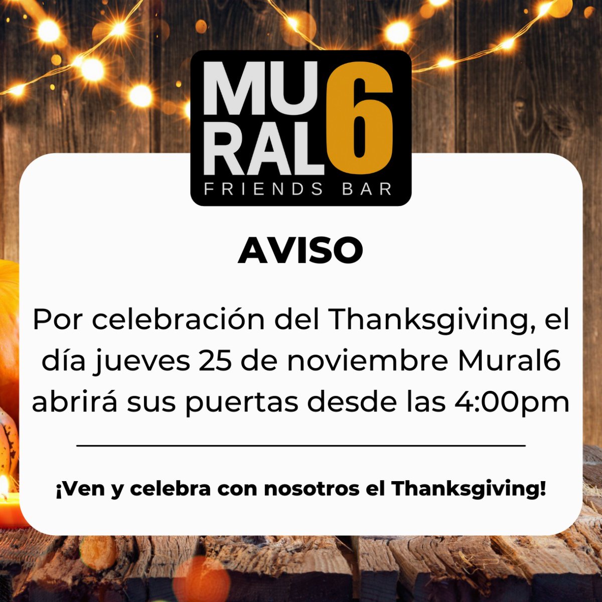 MuralSeis's tweet photo. #NFL y #Thanksgiving en #Mural6NFL #Mural6 vente desde temprano. https://t.co/TZCVO7uXdN