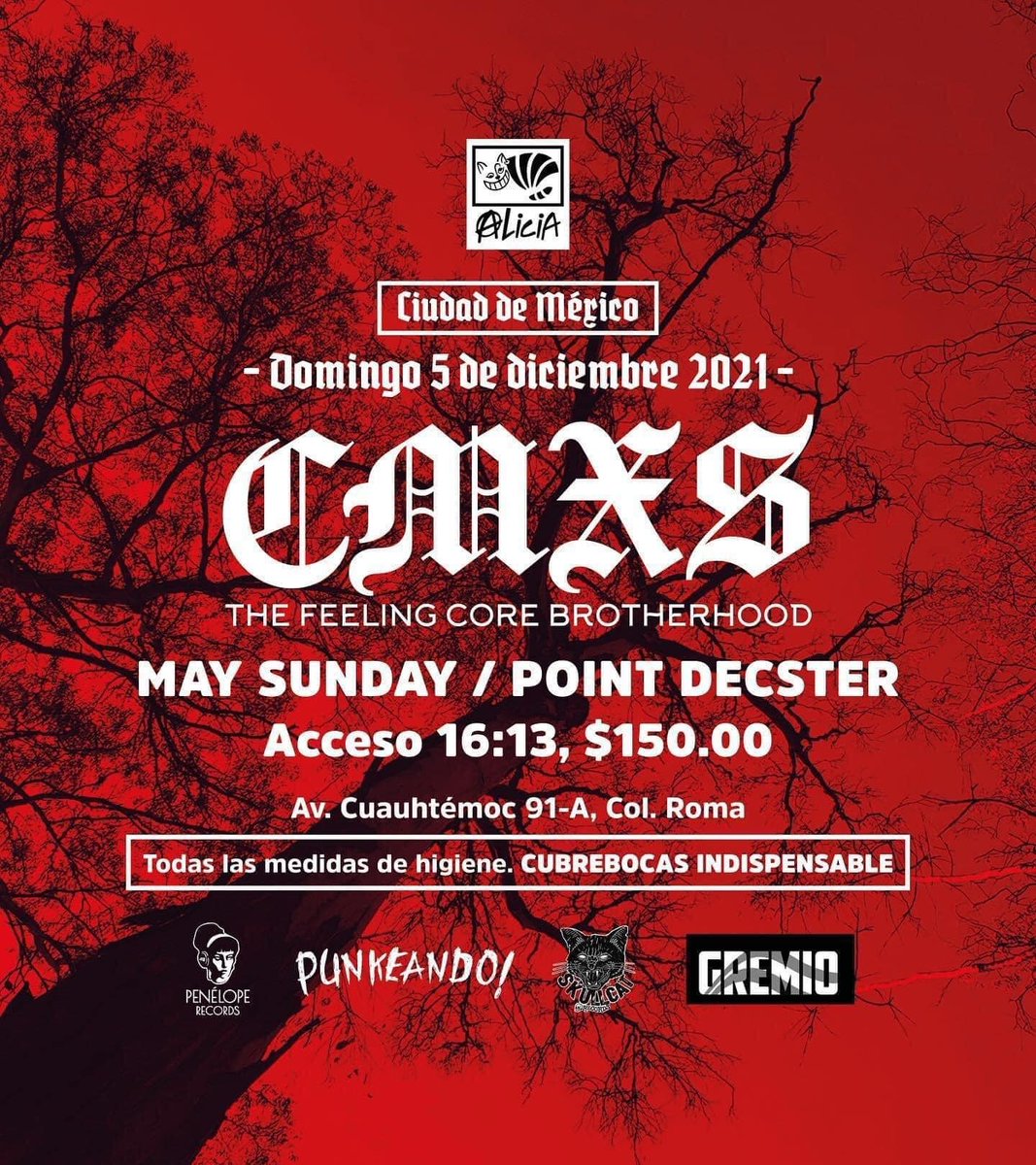multiforoalicio's tweet photo. "The Feeling Core Brotherhood"
@camichesmx 
@maysundayband 
@PDecster 
Domingo 5 de Diciembre del 2021
16:13 hrs.   $150.00
Cubrebocas indispensable https://t.co/uiRnkt4MGl
