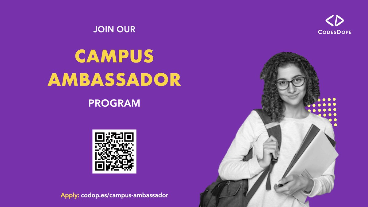 CodesDope's tweet image. Join our team of Campus Ambassadors and get a chance to get exciting rewards, goodies, and more.
Apply - codop.es/campus-ambassa…
#Hiring