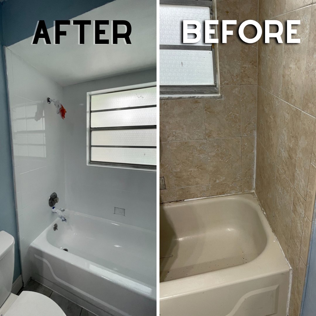 OsbornHomes's tweet photo. ProTip:
Sometimes it’s the smallest improvements that can net you the greatest reward 💰 

This before &amp; after of a tub 🛁 reglazing is proof that for just over $500 you can make a bathroom look fresh and new. 

https://t.co/Wup5la8hsG https://t.co/7jbX4ruyts
