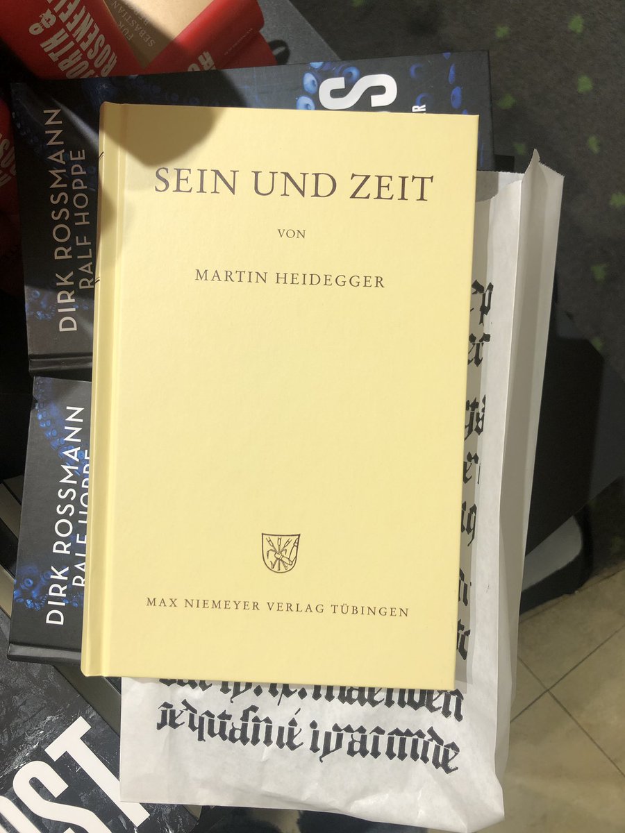 mobilemigrant's tweet photo. Ideally, I would have liked to visit the Black Forest, visit his hut and talked about my being and place for hours, but getting my hands on Martin Heidegger’s Being and Time in German more than makes up for it. #heidegger #seinundzeit #beingandtime #blackforest #germany https://t.co/pUtS6GWGWn