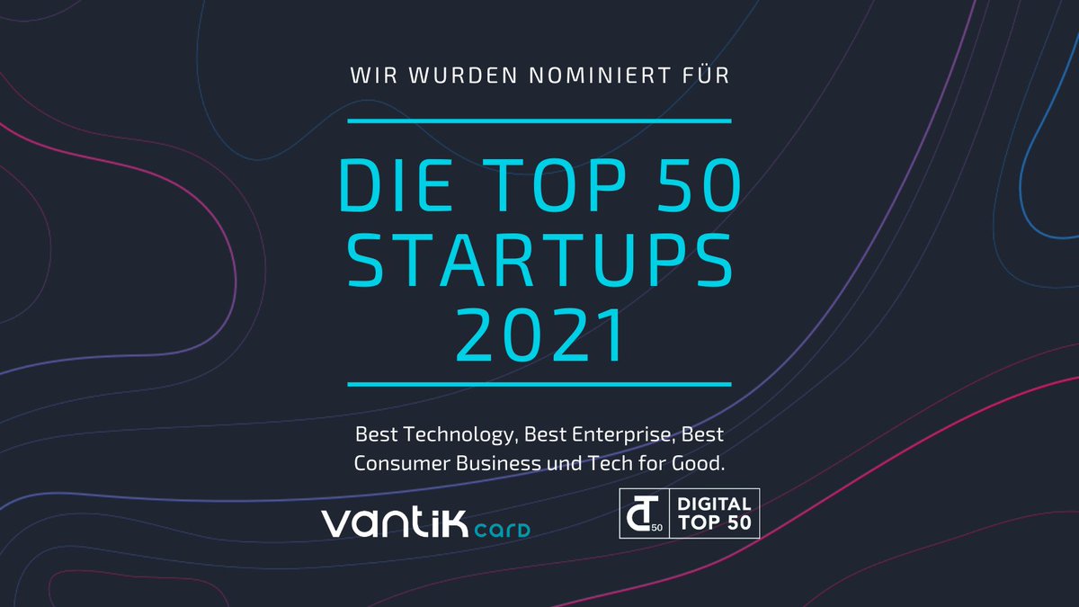 Wir haben coole News! 

Vantik ist unter den Top 50 Finalisten für die Kategorie "Best Technology, Best Enterprise, Best Consumer Business und Tech for Good” bei den DT50 Awards. 

Wir freuen uns über die Nominierung und sind gespannt auf die Ergebnisse!