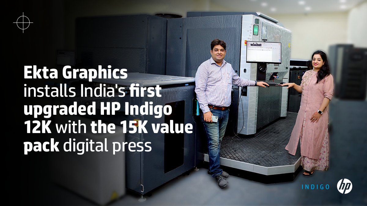 Ekta Graphics installed India’s first upgraded #HPIndigo 12000 HD with HP Indigo 15K value pack Digital Press to achieve their goal of premium-quality, innovative printing solutions, #sustainability, and fast turnaround times.

Read more: https://t.co/EhxmXYkPUc 