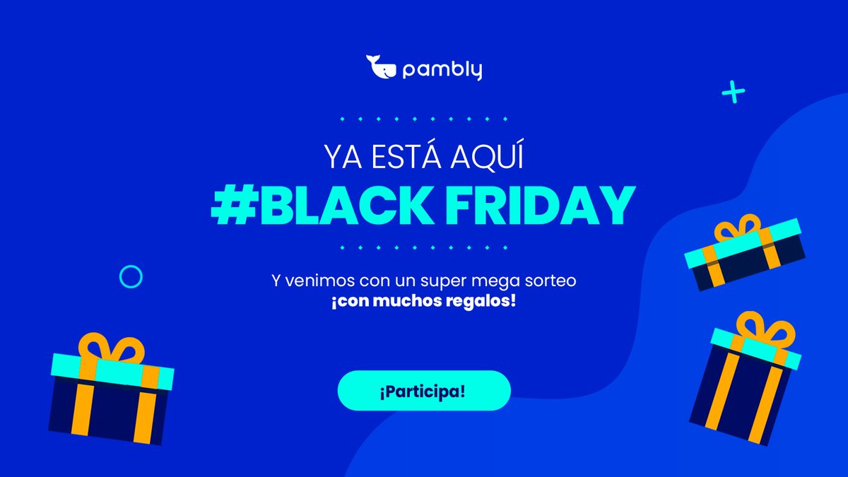 🎉 ¡Mega sorteo #BlackFriday! 🎉

1️⃣ - Hosting + dominio
2️⃣ - Curso de optimización WordPress de <a href="/YoRaulGonzalez/">Raúl González</a>
3️⃣ - Dominio web
4️⃣ - Cupón -50% en hosting

📝 Para participar:

🔀 Síguenos en <a href="/pambly_cloud/">Pambly - Cloud hosting</a>
🔁 Haz Retweet
💬 Comenta qué premio te gusta más

🔗 Bases: Hilo ⏬