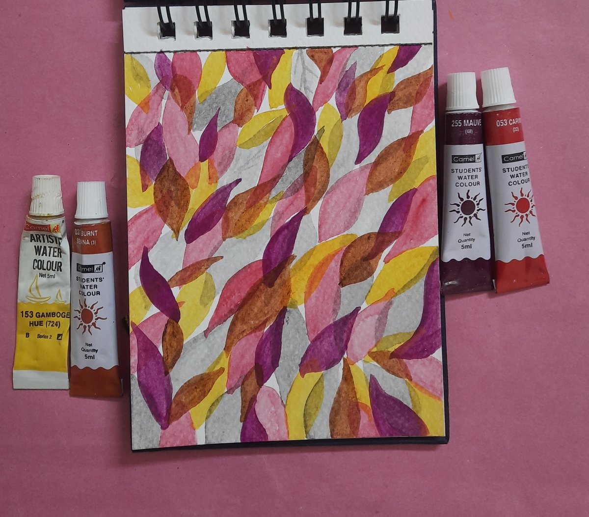 reenasartgalaxy's tweet photo. #leafart #patternwork #artwork #sketchbook #paper #watercolor #design #floralart #leafpatternart #illustration #abstractartists #colortheropy #abstractwork #artlovers #naturelovers #artist https://t.co/s6fOJaexSp