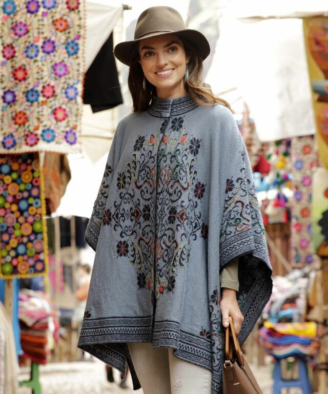 AlpacaByJaca's tweet photo. #DidYouKnow: Alpaca fiber is 3 times warmer than sheep wool AND 7 times stronger!? 

With winter upon us, there's no better time to get your alpaca outfits like this stunning ruana from Alpaca by Jaca! https://t.co/z2tB6LzJDG https://t.co/tApHAFh5bA