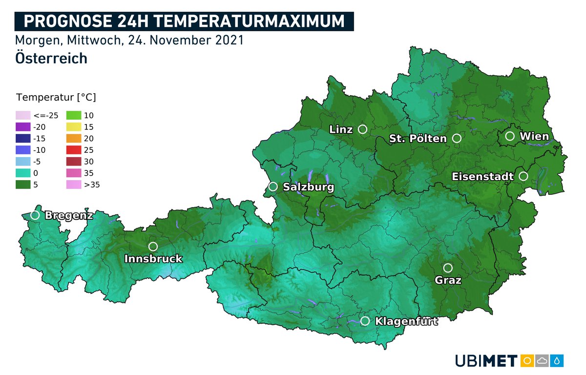 uwz_at's tweet photo. Hoch #WALPURGA sorgte heute zumindest regional für recht sonniges #Wetter. Die kommende Nacht verläuft allerdings bei schwachem Wind meist klar: Die perfekten Bedingungen für mäßigen #Frost. Inneralpin ist lokal sogar strenger Frost (Tmin < -10°C) möglich! https://t.co/u4HIrXNiSn
