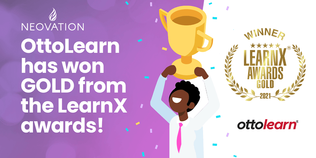 OttoLearn's tweet photo. We at OttoLearn Gamified Microlearning are thrilled to have won GOLD at the 2021LearnX Awards for Best Use of Technology in Learning. This award is for smart tech used to accelerate and advance individual and/or enterprise learning. Thanks LearnX! https://t.co/CdJud2ssoU https://t.co/s33IgWecsn