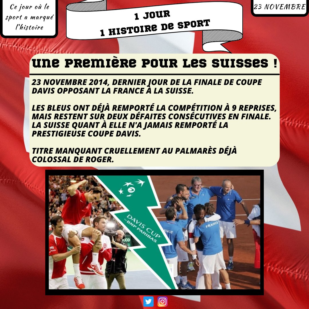 1Histoire2Sport's tweet photo. Retour sur le dénouement de la finale de Coupe Davis 2014. Un moment historique pour la Suisse ! 🏆

#tennis #sport #coupedavis #suisse #france #federer #wawrinka #gasquet #monfils #tsonga #benetteau #finale #victoire #champions #champion #histoiredesport https://t.co/RkftxcdgRi