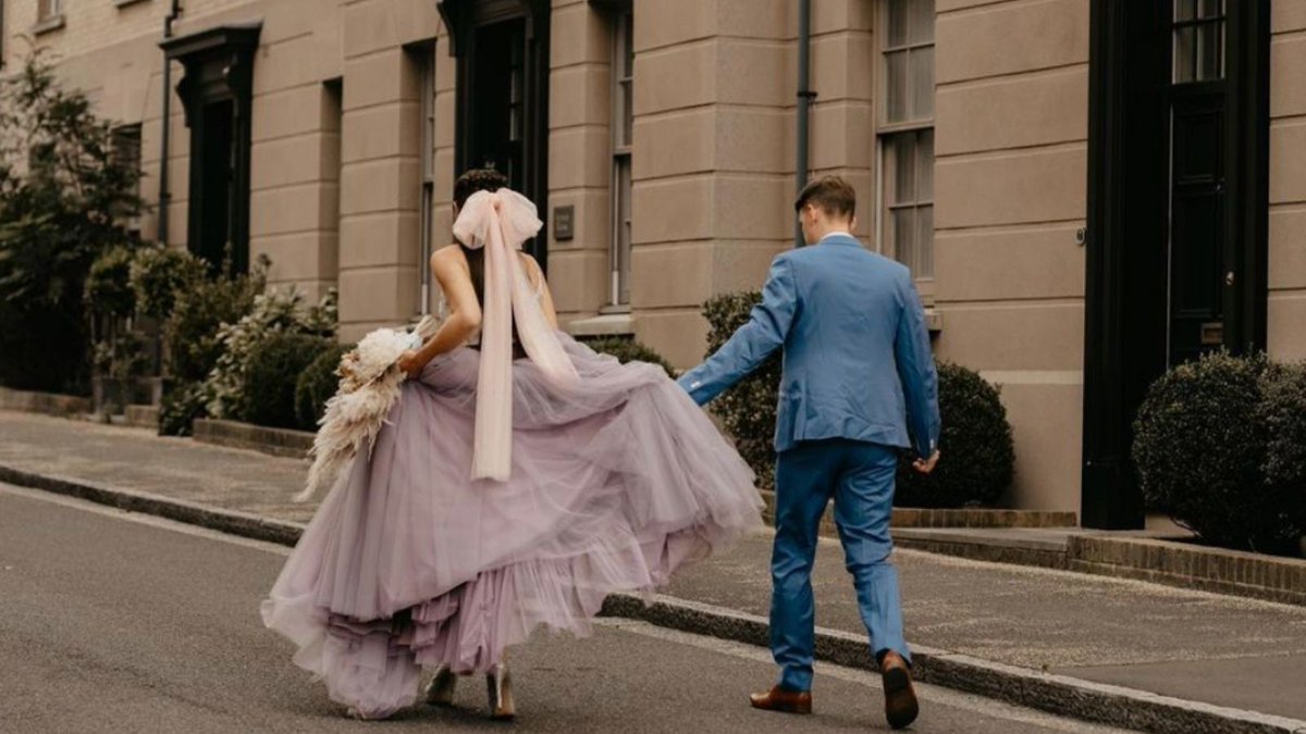 WeddingWell's tweet photo. No. It doesn't have to be white. 

...we are so loving this lush colour! 🥰 

📸 Another super shot from Megan 👉🏻 https://t.co/3BNkzwfty9 https://t.co/SwJRsMjISb