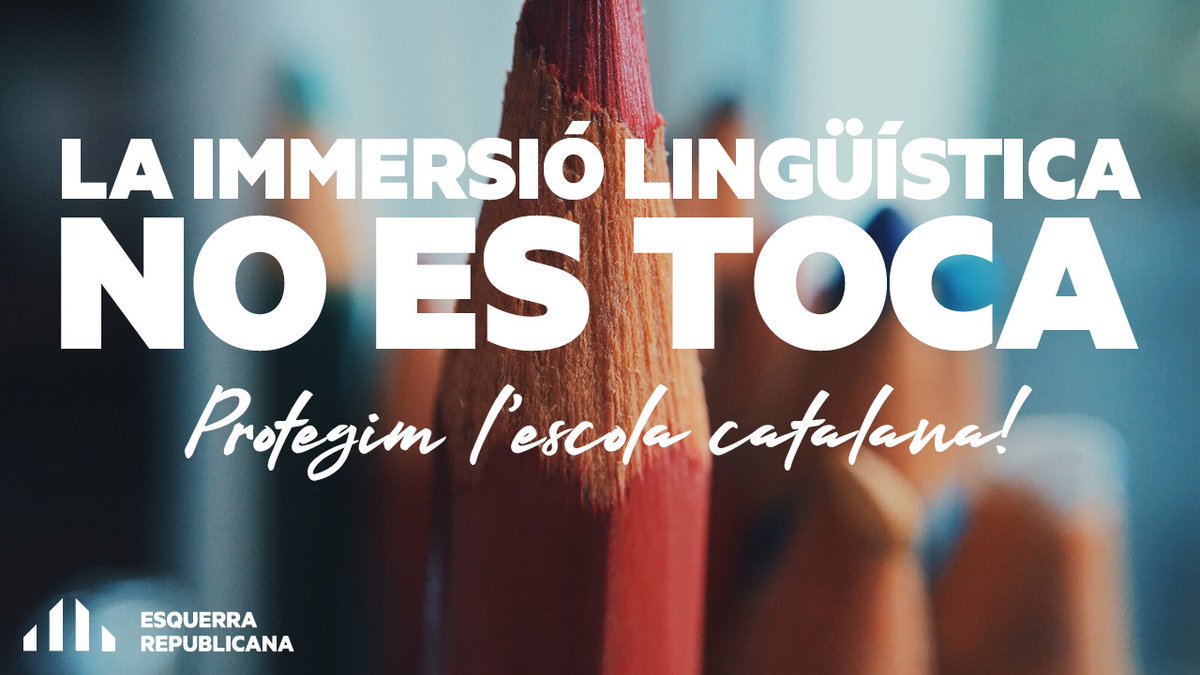 Esquerra_ERC's tweet photo. ⚠️ Denunciem l'atac contra la immersió lingüística‼️ que pretén imposar el Tribunal Suprem amb el 25% de classes en castellà

✊ El model d'escola catalana és un model d'èxit i el defensarem sempre! El català no es toca! https://t.co/uyoTgyO6Zt