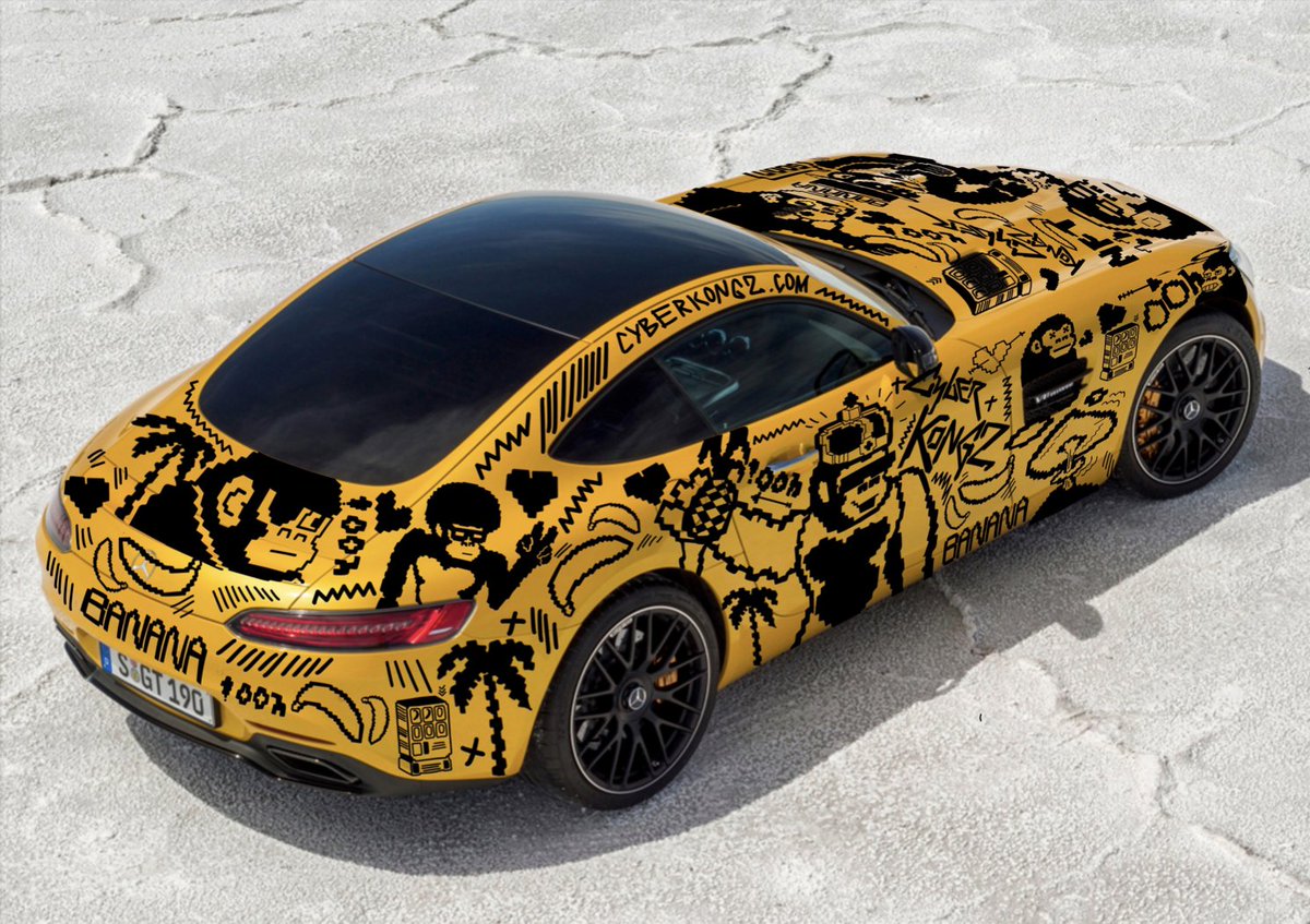 bekircagricelik's tweet photo. so this is happening!! 👀

can't wait to see all the content from production of this custom art wrap by @MashaRazum on @MercedesBenz AMG GTS 🔥

gonna roll into @ArtBasel with KongMobile like 🍌🍌🍌 https://t.co/dQwRpWudW5
