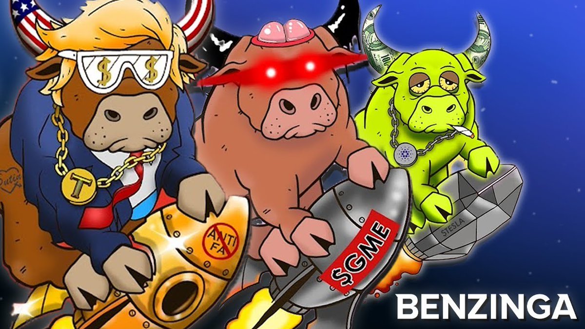 Benzinga's tweet photo. CALLING ALL DEGENS - We're about to print $$$ with @wallstbullsNFT @wallstmemes @Cam_rackam!

Come chat about the project, art, and the NFT market!

Live at 2pm et
LINK: https://t.co/1pU85Pt55A https://t.co/qE0Pz5HMXa