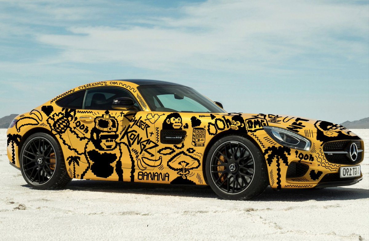 bekircagricelik's tweet photo. so this is happening!! 👀

can't wait to see all the content from production of this custom art wrap by @MashaRazum on @MercedesBenz AMG GTS 🔥

gonna roll into @ArtBasel with KongMobile like 🍌🍌🍌 https://t.co/dQwRpWudW5