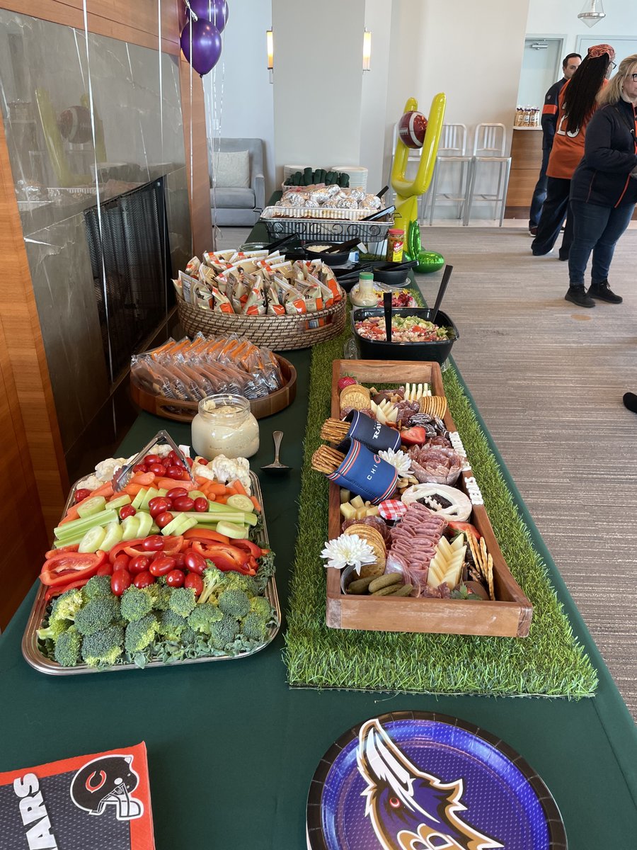 BaltimoreMD's tweet photo. On Sunday, we brought Baltimore to Chicago for the @Ravens vs. @ChicagoBears game! Team VB hosted a rooftop watch party, complete with @sagamorespirit Black-Eyed Rye, @OLDBAYSeasoning-rimmed Natty Boh, Berger Cookies and @UtzSnacks crab chips. Ravens won, 16-13. 💜 #VisitBmoreBTS https://t.co/fK0wCXpaxD