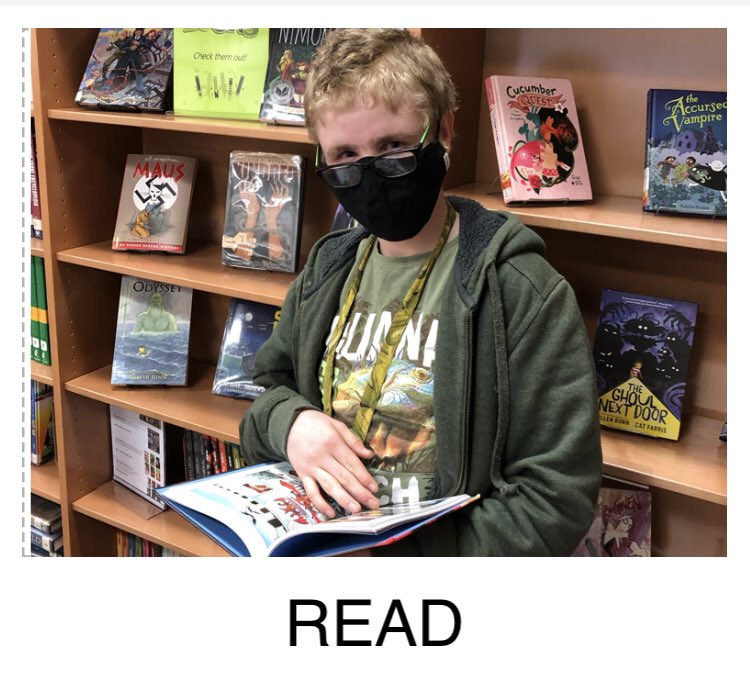 mmoody_Woodbury's tweet photo. A library regular posing for a READ Poster @woo_1902 @WoodburyCitySch #READPosters #SchoolLibrariesRock https://t.co/fn7NuC8leD