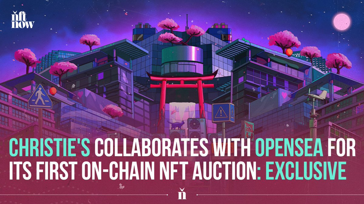 nowmedia's tweet photo. Exclusive: @ChristiesInc collaborates with @opensea for its first on-chain NFT auction https://t.co/japh2vqfDr https://t.co/TSQV6SIDGF
