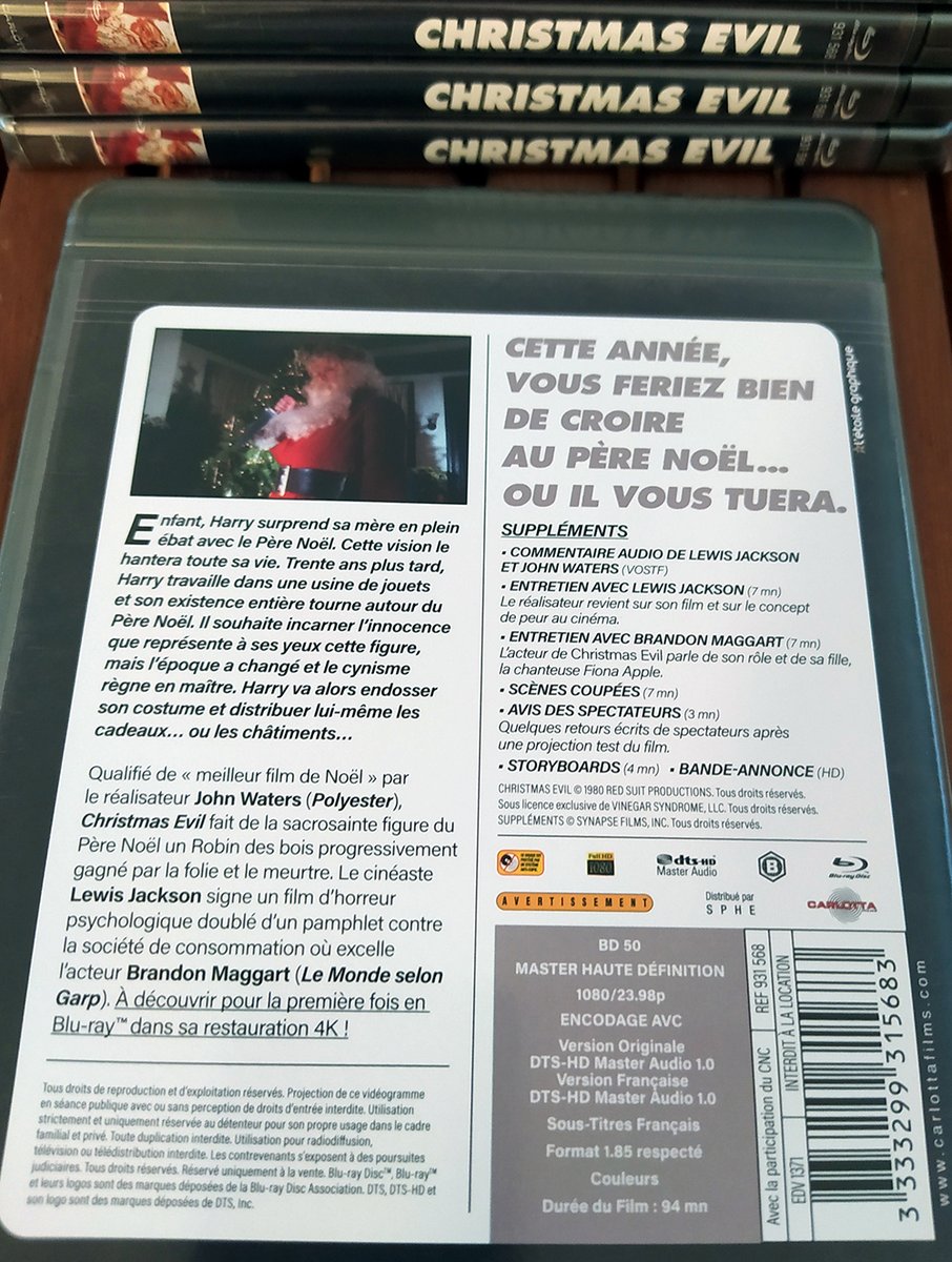 CarlottaFilms's tweet photo. Votre film de #Noël est déjà arrivé dans nos bureaux !!!
Le cinéaste #LewisJackson signe avec CHRISTMAS EVIL un film d’horreur psychologique doublé d’un pamphlet contre la société de consommation. En Blu-ray et DVD le 1er décembre ;-) #MidnightCollection
https://t.co/eTaeGDMM8a https://t.co/LdxrnwEeOd