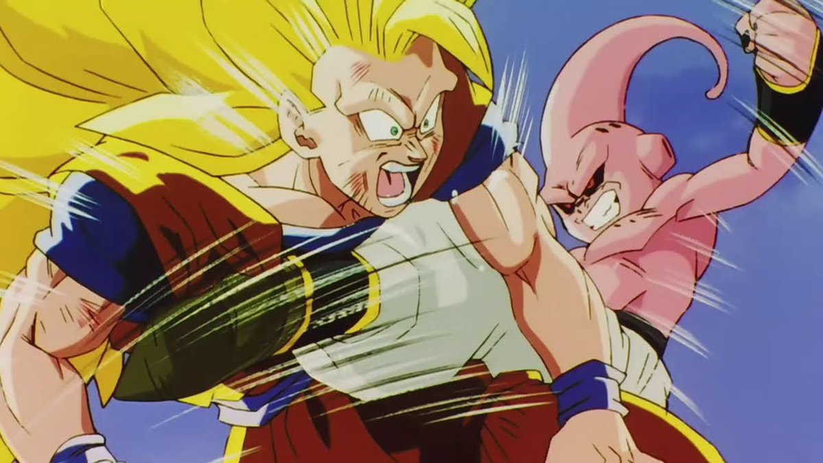 DBkaiShotsHD's tweet image. SSJ3 Goku (悟空) vs. Majin Buu (魔人ブウ).