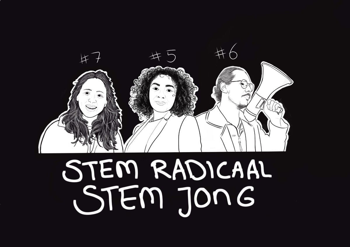 Stem Radicaal, Stem Jong!
Voor de lijst van <a href="/groenlinksrdam/">GroenLinks Rotterdam</a>, zet ons op 27 november tijdens de ledenvergadering op:
#5 Larissa Vlieger, <a href="/lsvlieger/">Larissa #BLM 🍀</a> 
#6 Bas Oudenaarden
#7 Sigrid Oosterwegel