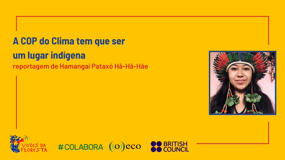 Quarta reportagem no ar! A autoria é da <a href="/hamangai_Pataxo/">Hamangai</a>, articuladora nacional do <a href="/ENGAJAMUNDO/">Engajamundo</a> que participou da #COP24, na Polônia.

🌱 No texto, ela narra a luta da juventude indígena ao ocupar o espaço de uma Conferência do Clima da ONU. 

Vem ver ➡️ bit.ly/3FL7vTV