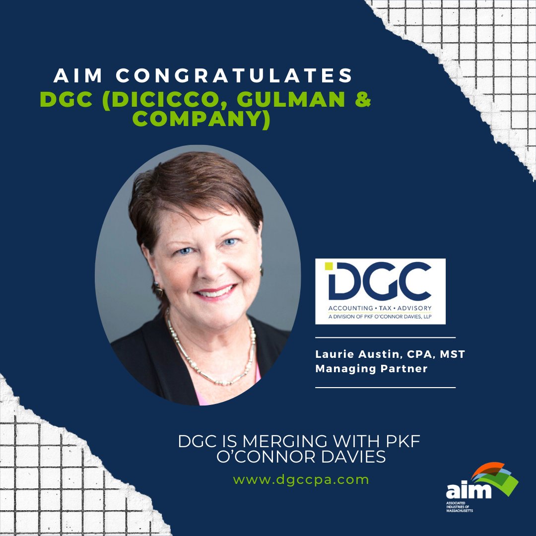AIMBusinessNews's tweet photo. We are excited to share that AIM member, @dgc_advisors will merge with @PKFOD, the 27th largest accounting firm in the U.S. The merger will allow them to combine resources while broadening their ability to meet their client's needs. Learn more: https://t.co/S3Cybwj6ff #AIM https://t.co/Kcdg9M3RvG