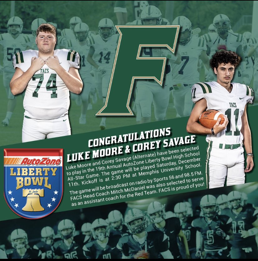 Congrats to these two men! @74_Tractor for being selected in this prestigious game! And <a href="/coreysavage_11/">Corey Savage</a> for being selected as an alternate! These two men represent our program well!