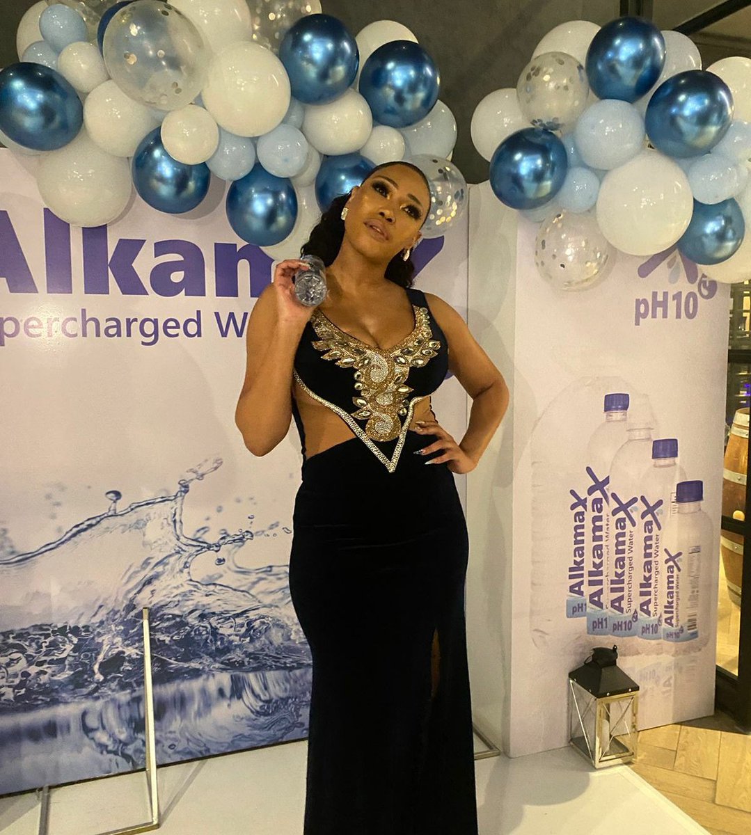 <a href="/TheeSonia/">Woza Nazo with Sonia Mbele</a> Mbele at the launch of her alkaline water brand #alkamax where she partnered with her son Donell #alkalinewater #ionizedwater