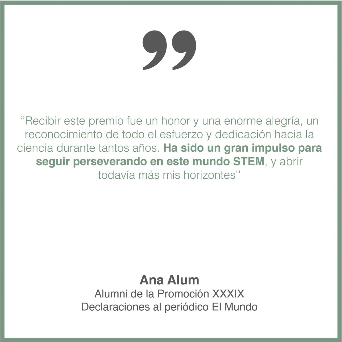 colegio_orvalle's tweet photo. 📢 El periódico @elmundoes se hace eco hoy del premio ganado por Ana Alum como mejor estudiante #STEM de España.
🔗 https://t.co/Xz4qEGYsFh
#OrgullodeAlumnas #OrgullodeAlumni #STGAwards https://t.co/lIC97znGKQ
