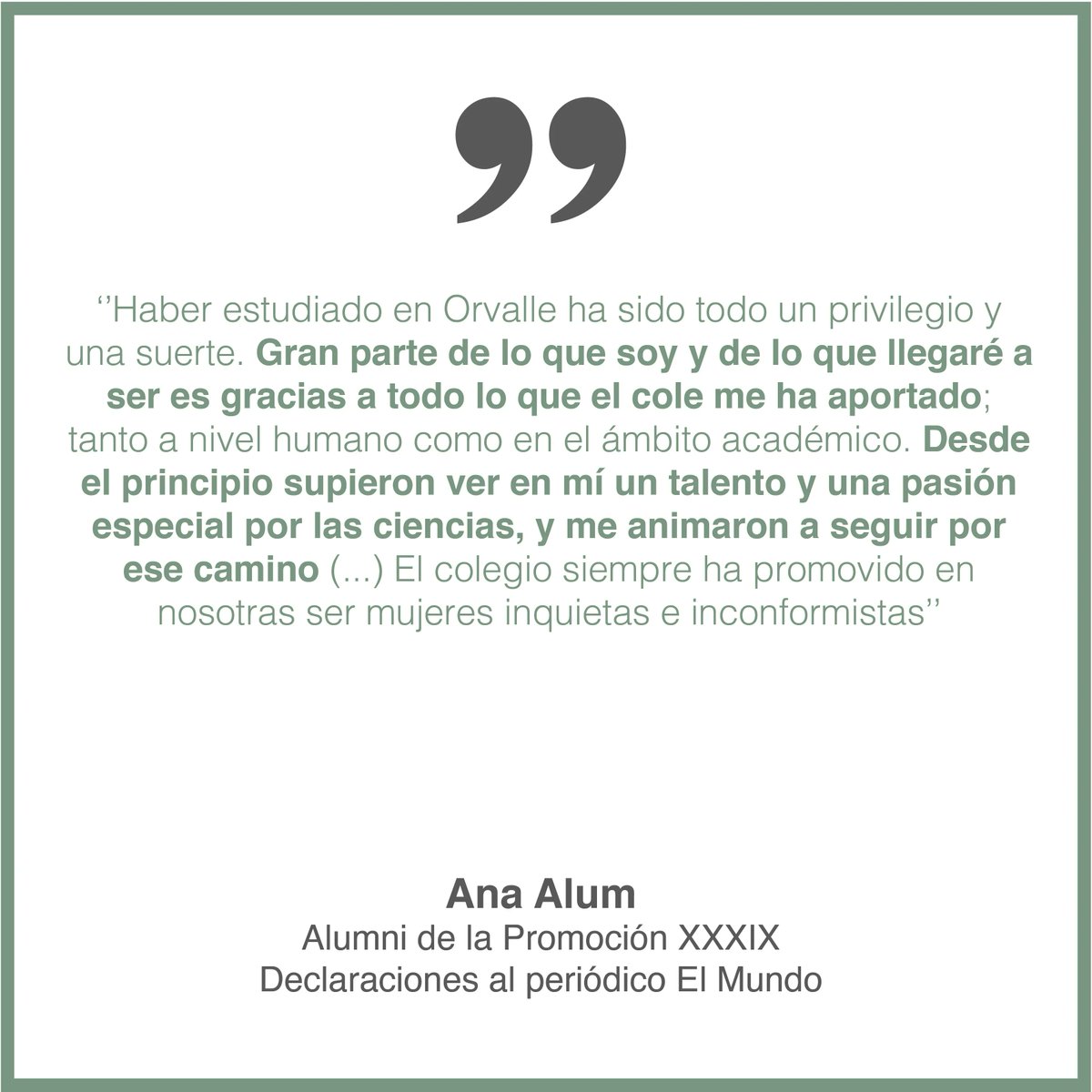 colegio_orvalle's tweet photo. 📢 El periódico @elmundoes se hace eco hoy del premio ganado por Ana Alum como mejor estudiante #STEM de España.
🔗 https://t.co/Xz4qEGYsFh
#OrgullodeAlumnas #OrgullodeAlumni #STGAwards https://t.co/lIC97znGKQ