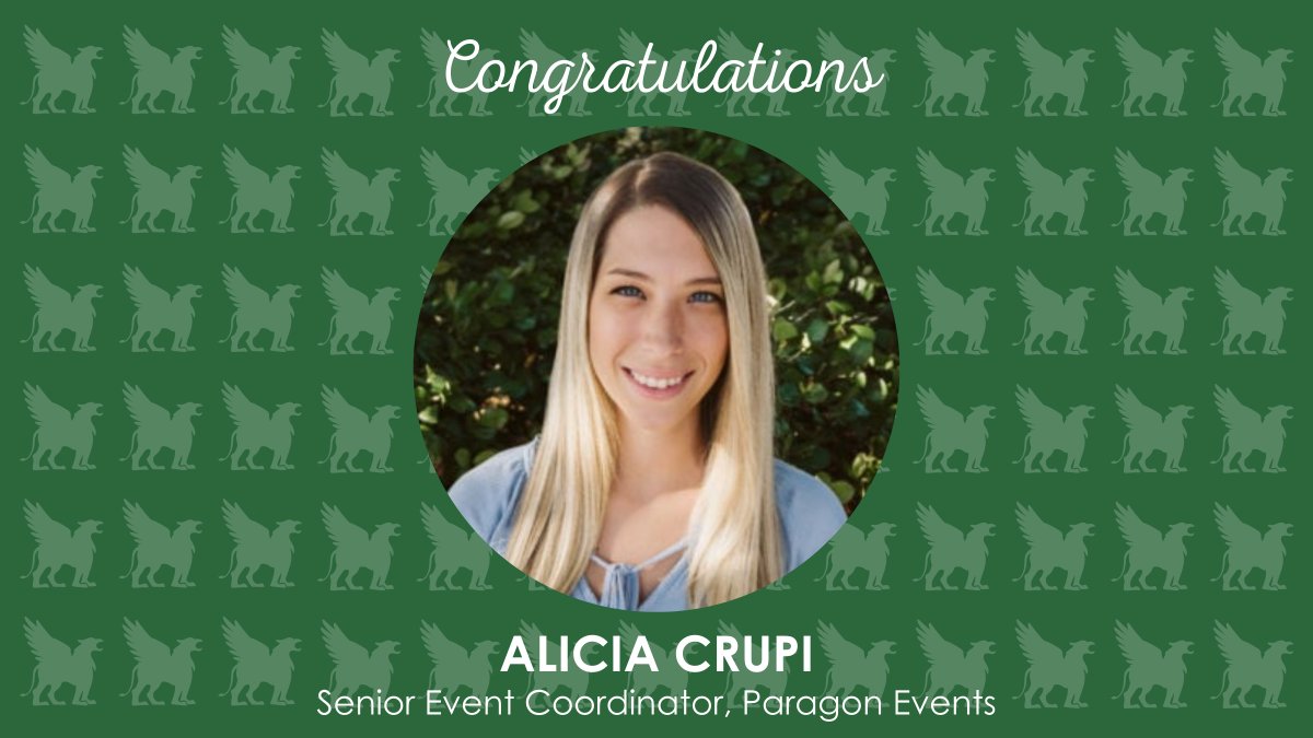 Please join us in congratulating Alicia Crupi on her promotion to Senior Event Coordinator at Paragon Events! 👏 She has been an instrumental part of our team for the last two years and we couldn't be more excited to share the news about her most recent promotion.

#CareerGoals