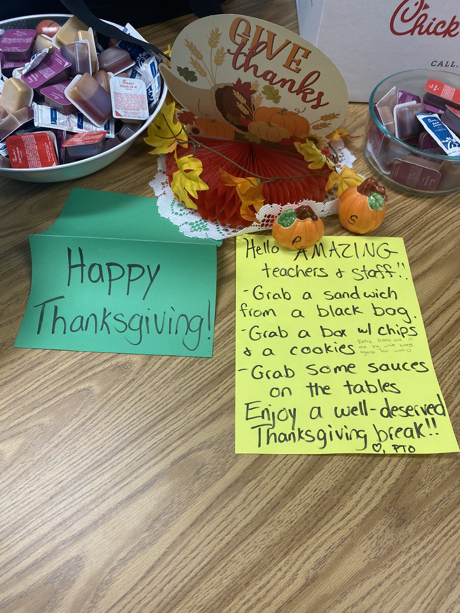 Ashley Tyson (@ms_aptyson) on Twitter photo We are THANKfUL for our PTO providing Chick-Fil-A to our staff for lunch! ❤️ #GMES <a href="/GreenwoodMill/">Greenwood Mill</a> We are THANKfUL for our PTO providing Chick-Fil-A to our staff for lunch! ❤️ #GMES <a href="/GreenwoodMill/">Greenwood Mill</a>