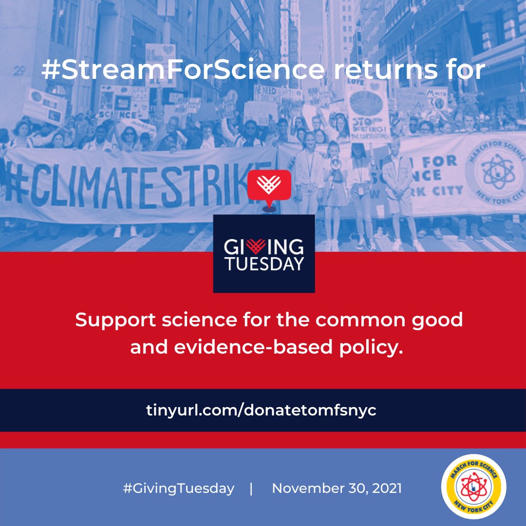 sciencemarchnyc's tweet photo. #GivingTuesday is a week away. Join us @HematoBiologist @ingridjoylyn & more of our team for a special #StreamForScience that evening!
Help us get started: https://t.co/OLyzevbo1G https://t.co/q18SBcfpGD