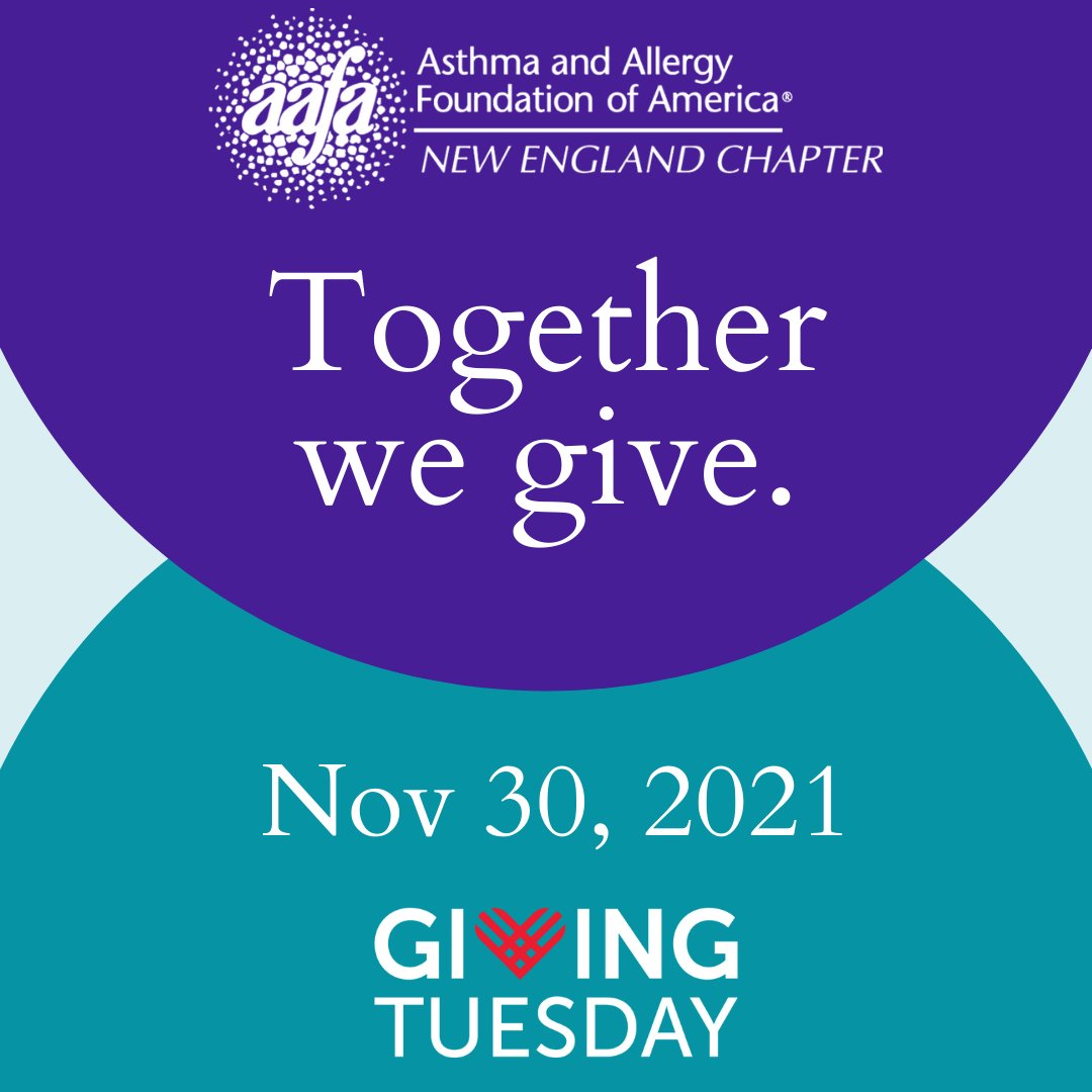 Giving Tuesday is one week away! Join us in support of our asthma and allergy community. The proceeds raised assist AAFA New England in providing much needed services to those with these chronic diseases. asthmaandallergies.org/events/giving-…
#GivingTuesday #donate #AAFANE